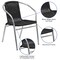 Emma and Oliver Commercial Aluminum/Rattan Restaurant Dining Stack Chair